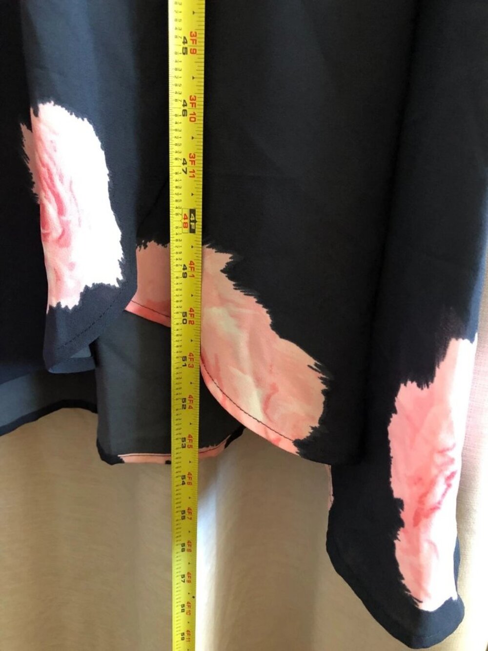 Floral Print Wrap Women's Dress-Bar III-Small Black Pink 3/4 Sleeve Beach Boho - Picture 12 of 16